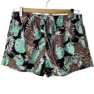 Boardies Multicolor Tropical Cheetahs Boarding Swim Shorts Women's Size M NWT